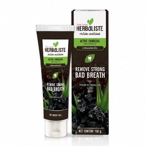 Тайская зубная паста Твин Лотус Twin Lotus Herbaliste Active Charcoal Toothpaste 100 g., Натуральная зубная паста тройного действия с бамбуковым углем и травами 100 гр.