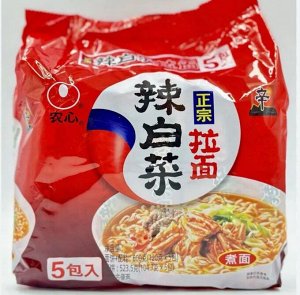 Лапша Ramen со вкусом кимчи (острая) 5 шт по 120 гр. Ю.Корея