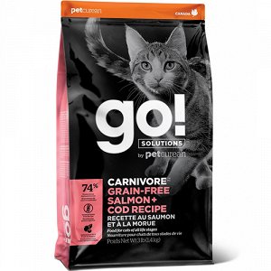 GO! Carnivore д/кош/котят беззерн. Лосось/Треска 3,63кг