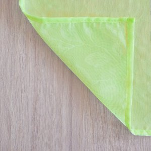 Ткань Вуаль с тиснением листья светло-зеленый                (ш.300см)
