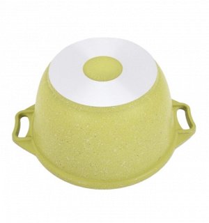 Кастрюля, 3 л, стекл. крышка, АП, литой алюминий, TRENDY STYLE lime, 1/3
