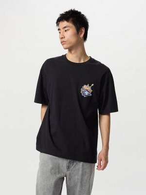UNIQLO - хлопковая футболка c принтом фильма "Назад в будущее" - 09 BLACK