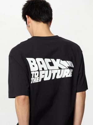 UNIQLO - хлопковая футболка c принтом фильма "Назад в будущее" - 09 BLACK