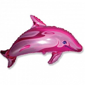 Фольга шар Дельфинчик фуксия 14"/35 см 1 шт Испания