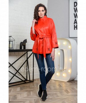 Красная куртка для женщин из натуральной кожиАртикул: AL-85-70-RD