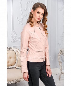 Женская кожаная куртка из розовой кожиАртикул: AL-1696-P