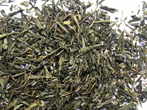 Лаванда Бленд крупнолистового зеленого китайского чая и цветов лаванды.