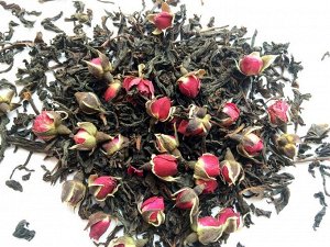 Роза Бордо Бленд крупнолистового черного индийского чая и бутонов розы Бордо.