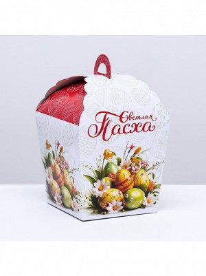 Коробка складная 17 х17 см Пасхальные яйца