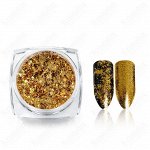 Зеркальная втирка мелкие хлопья gold