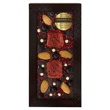 Шоколад темный с украшением "МИНДАЛЬ, смородина, малина" в блистере, 100 г