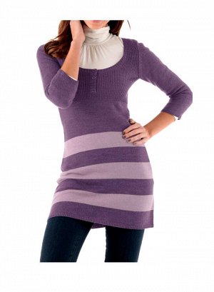 Удлиненный пуловер, лиловый