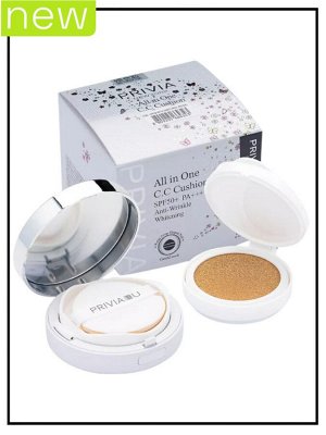 Privia All In One C.C Cushion №21 SPF50 СС-крем кушон с дополнительным блоком
