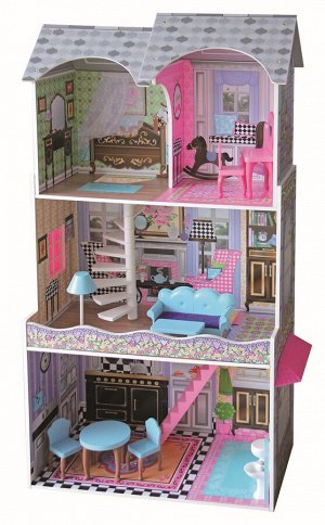 Деревянные игрушки: Кукольный дом 3 этажа TX1141 (1/1) (разм. 59*30*118см)