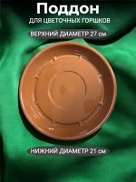 Поддон к цветочному горшку, диаметр верха 27 см, &quot;Евро&quot; терракот