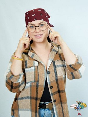 очки Круглые с прозрачными стеклами в бронзовой оправе, 13,0х5,3 см, линза d-53 мм,