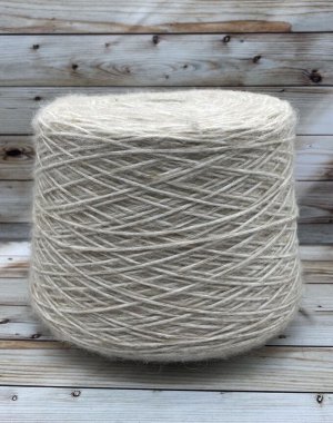Пряжа для вязания 100 гр, Recy-wool шнурок 30% хлопок 7% меринос 3% бэби альпака 30% фибра 30% полиамид 200м/100г Беж/белый