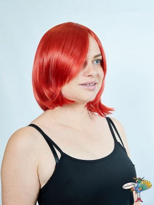 парик Шик, каре, красный, искусственный волос