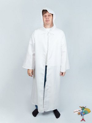 Мантия с капюшоном белая, р-р XXL