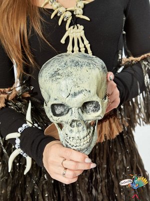 череп Черненый пластиковый, 19х16х15 см