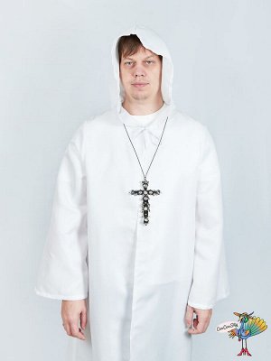 карнавальный Крест священника с декором, серебро 16х10 см