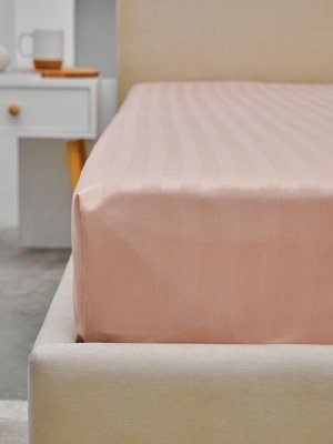 Простыня Микрофибра-Страйп 1,5 сп (ПУДРА)