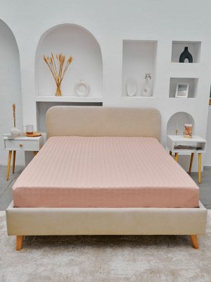 Простыня Микрофибра-Страйп 1,5 сп (ПУДРА)