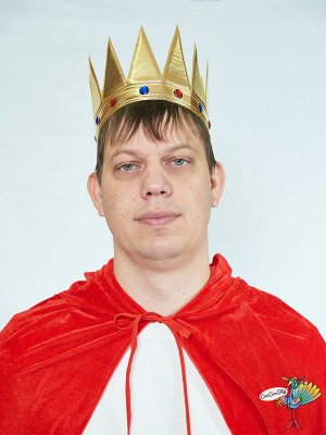 корона Короля треугольная золото, текстиль