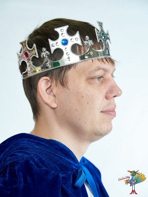корона Короля крестообразная серебро, пластик