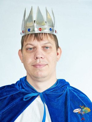 корона Короля треугольная серебро, текстиль