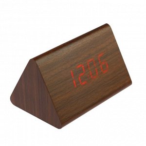 Часы-будильник электронные "Креон", настольные, зеленые/красные цифры, 12х8х8 см