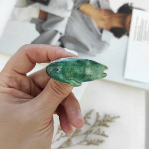 Брошь из керамики Рыбка, цвет зелёный
