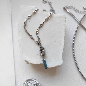 Сет из гематита серебристого цвета: два чокера и цепочка