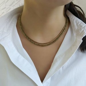 Сет из 2х чокеров гематит цвета бронзы