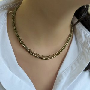 Сет из 2х чокеров гематит цвета бронзы