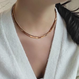 Сет из 2х чокеров золотые, светлые шоколадные оттенки