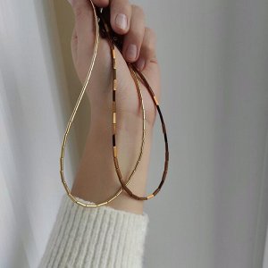 Сет из 2х чокеров золотые, светлые шоколадные оттенки