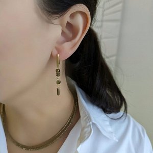 Серьги с гематитом цвета бронзы