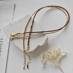 Сет из 2х чокеров золотые, светлые шоколадные оттенки