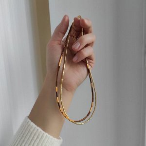 Сет из 2х чокеров золотые, светлые шоколадные оттенки