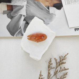 Брошь из керамики Рыбка, цвет оранжево - жёлтый