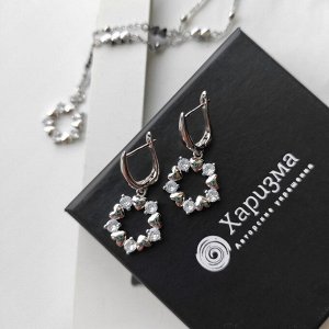 Серьги с прозрачными цирконами симметричная пара
