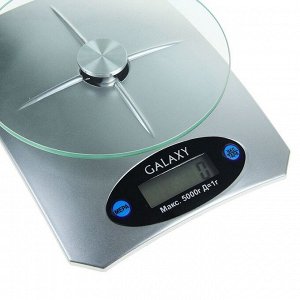 Весы кухонные Galaxy GL 2802, электронные, до 5 кг, LCD-дисплей, серебристые