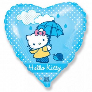 Фольга шар сердце Hello Kitty 18"/45 см 1шт Испания