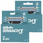 Сменные кассеты для бритья Gillette Mach3, 4 шт (2+2)