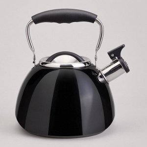 Чайник AGNESS ThermoSteel 2.9L с капсульным дном, свистком и складной ручкой, 1 шт.