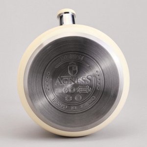 Чайник AGNESS Premium Steel 2.9L с термоаккумулирующим дном и складывающейся ручкой, свисток, 1 шт.