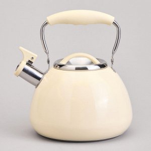 Чайник AGNESS Premium Steel 2.9L с термоаккумулирующим дном и складывающейся ручкой, свисток, 1 шт.
