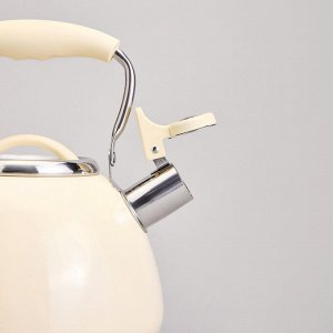 Чайник AGNESS Premium Steel 2.9L с термоаккумулирующим дном и складывающейся ручкой, свисток, 1 шт.
