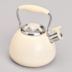 Чайник AGNESS Premium Steel 2.9L с термоаккумулирующим дном и складывающейся ручкой, свисток, 1 шт.